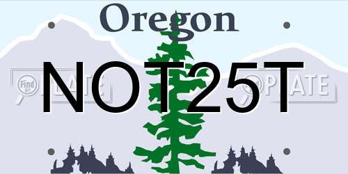 NOT25T Oregon License Plate