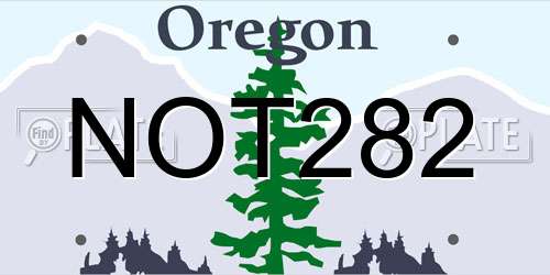 NOT282 Oregon License Plate