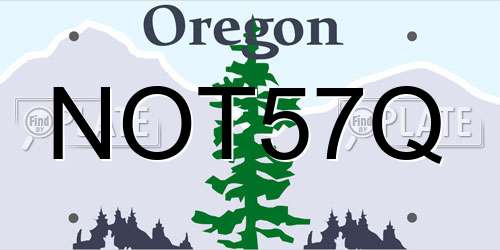 NOT57Q Oregon License Plate