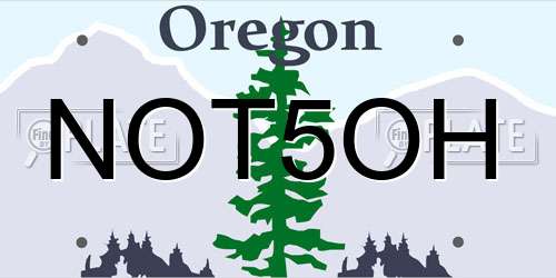 NOT5OH Oregon License Plate