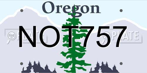 NOT757 Oregon License Plate