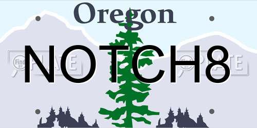 NOTCH8 Oregon License Plate