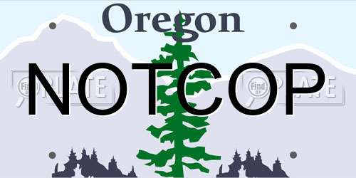 NOTCOP Oregon License Plate