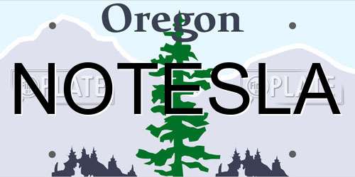 NOTESLA Oregon License Plate