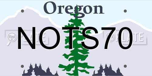 NOTS70 Oregon License Plate