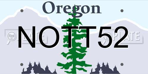 NOTT52 Oregon License Plate