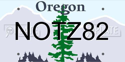 NOTZ82 Oregon License Plate