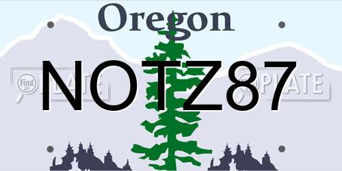 NOTZ87 Oregon License Plate