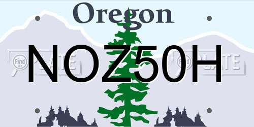 NOZ50H Oregon License Plate