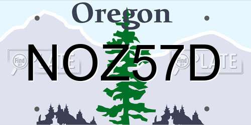 NOZ57D Oregon License Plate