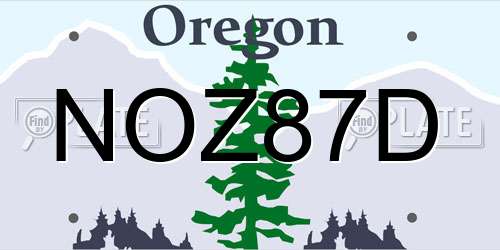 NOZ87D Oregon License Plate