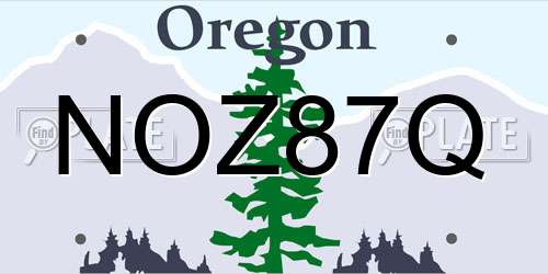 NOZ87Q Oregon License Plate