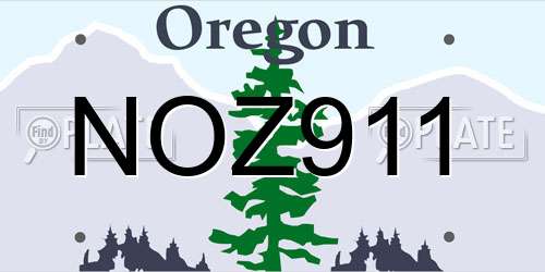 NOZ911 Oregon License Plate