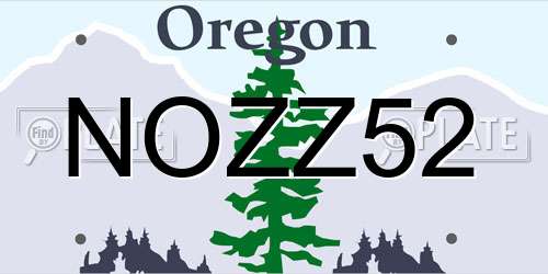 NOZZ52 Oregon License Plate