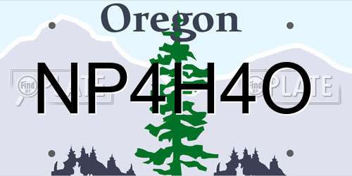 NP4H4O Oregon License Plate