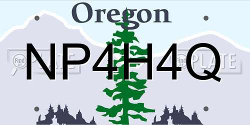 NP4H4Q Oregon License Plate