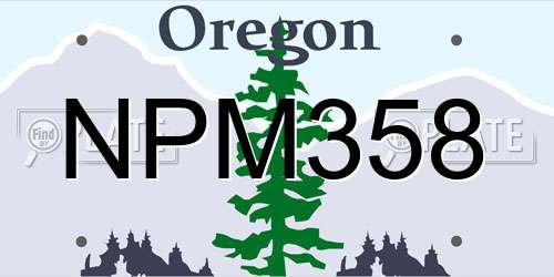 NPM358 Oregon License Plate