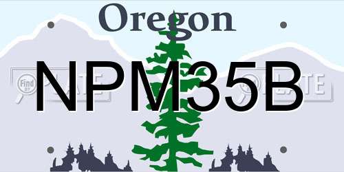 NPM35B Oregon License Plate