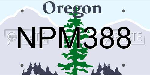 NPM388 Oregon License Plate