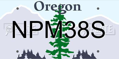 NPM38S Oregon License Plate