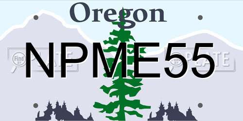 NPME55 Oregon License Plate