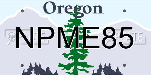 NPME85 Oregon License Plate
