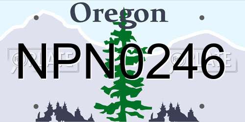 NPN0246 Oregon License Plate
