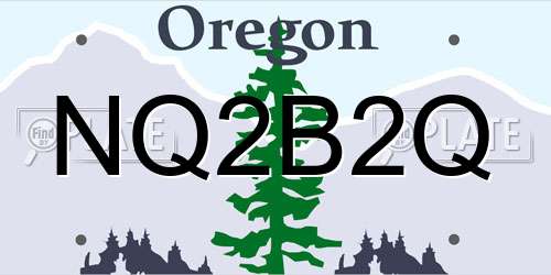 NQ2B2Q Oregon License Plate