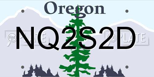 NQ2S2D Oregon License Plate