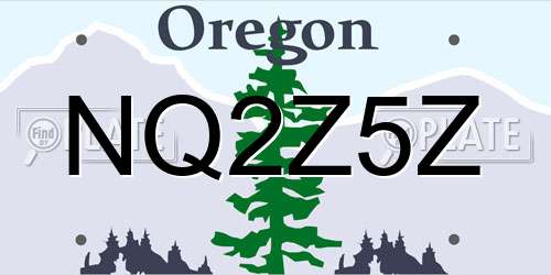 NQ2Z5Z Oregon License Plate