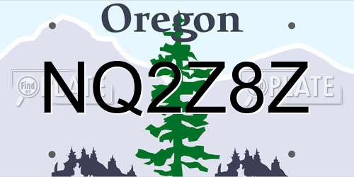 NQ2Z8Z Oregon License Plate