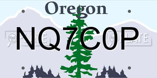 NQ7C0P Oregon License Plate