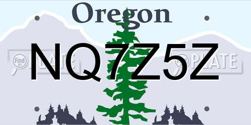 NQ7Z5Z Oregon License Plate