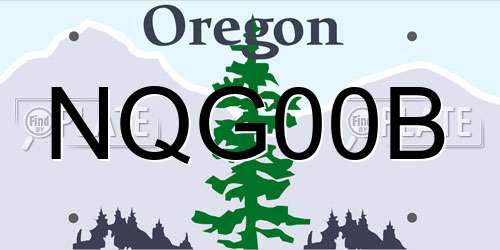 NQG00B Oregon License Plate