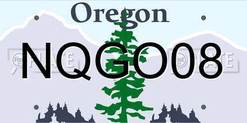 NQGO08 Oregon License Plate