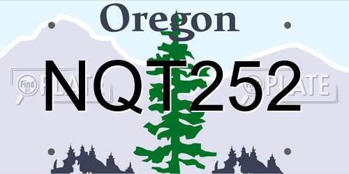 NQT252 Oregon License Plate