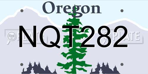 NQT282 Oregon License Plate