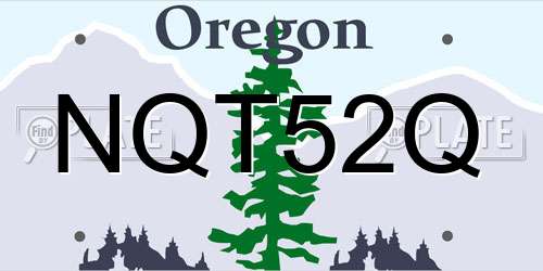 NQT52Q Oregon License Plate