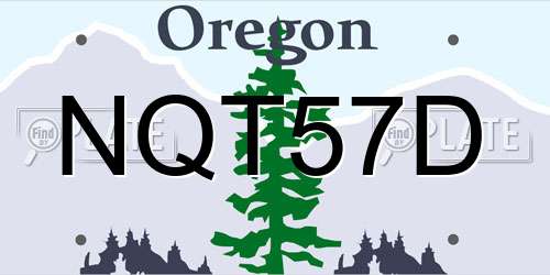 NQT57D Oregon License Plate