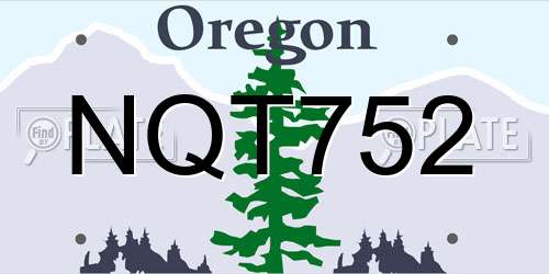 NQT752 Oregon License Plate