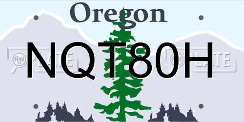 NQT80H Oregon License Plate