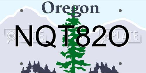 NQT82O Oregon License Plate