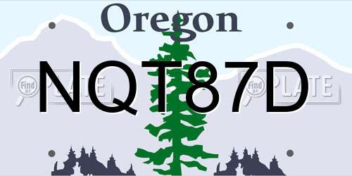 NQT87D Oregon License Plate