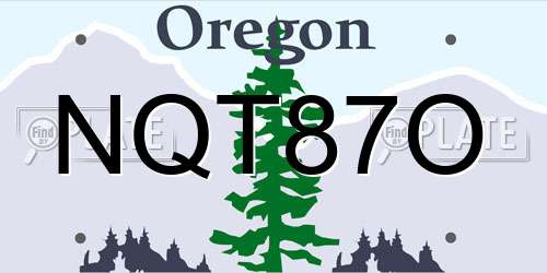 NQT87O Oregon License Plate