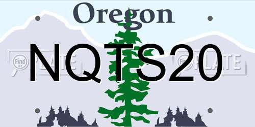NQTS20 Oregon License Plate