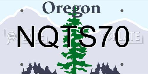 NQTS70 Oregon License Plate