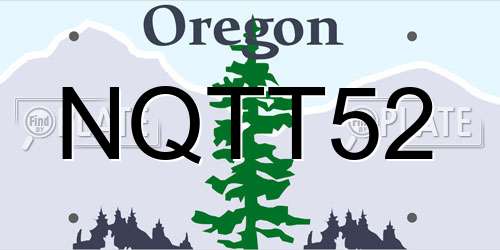 NQTT52 Oregon License Plate