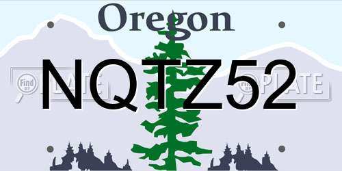 NQTZ52 Oregon License Plate