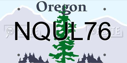 NQUL76 Oregon License Plate