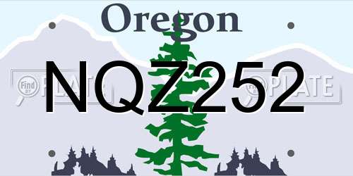 NQZ252 Oregon License Plate